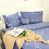 Yatak Seti Mavi Renk Yuvarlak Köşe Yatak 220-280cm Çapı Yatak Süper Kral Boyut Yorgan Yastığı Kılıfı Yatma Sayfası Kiti