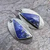 Dingle örhängen stam stor oval metall marinblå droppe för kvinnor vintage smycken etnisk silver färg triangel emalj