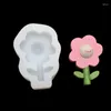 Baking Moulds 4 Style Cartoon Flower Silicone Mold DIY Tulip Sunflower Plaster Glue Car Decoration Ornament Hand Making