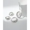 Кольца S'Steel Корейский геометрический круг 925 Серебряное серебро гипоаллергенные серьги для маленьких обручей золоты
