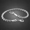 Naszyjniki moda 925 Sterling Silver Snake Men Bransoletka Kości Solidna srebrna bransoletka Bransoletka Bransoletka Retro Klasyczna biżuteria 4 mm20 cm Bransoletka