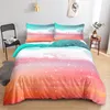 Bedding Sets 3D Color Fainting Flowers Set Constellation Duvet Cover Gradient Iridescent Single Twin Size Decor For Boys Girls Adults