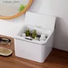 Waste Bins 4/6L Desktop Mini Trash Can Sensor Small Countertop Trash Can with Lid Tiny Waste Basket Miniature Desk Garbage for Bathroom L46