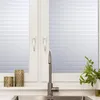 Window Stickers Imitation Blinds Privacy Film Non-adhesive White Strip Sticker For Bathroom Bedroom Living Room