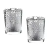 Titulares de vela Glass tealight titular da Copa Votiva Recipientes de Casamento 2pcs Prata