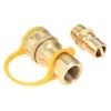 Tools 1/2" Gas Quick Connect Kit Disconnect Connector With Male Insert Plug Solid Brass Low Pressure Propane Adapter 1/2 PSIG Durable