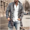 Men'S Trench Coats Mens Fashion Men Casual Long Top Thick Wool Warm Coat Lapel Spring Autumn Overcoat Plus Size Drop Delivery Apparel Dhnd6