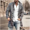 Herren Trench Coats Herren Mode Männer lässige lange obere dicke Wolle warm warmes Mantel Revers Frühling Herbst Mantel Plus -Größe Drop -Lieferkleidung DHND6