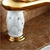 Zlew łazienki krany vidric wysokiej jakości złote wykończenie z białym malowaniem kranu kreatywne design single dźwigni basen ceramika