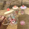 Kieliszki do wina Trójwymiarowa lalka Student Water Cup truskawkowy niedźwiedź borokrzewnik szklany mleko kawa silikonowa klamra okładka słoma rączka
