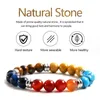 Strand MHS.SUN Healing 7 Chakra Yoga Stone Treatment Crystal Bracelet Bead Energy Meditation Relaxation Anxiety Women Men Mandala Gift