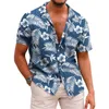 Men's T-Shirts Mens shirt lapel summer short-sleeved Hawaiian personalized pattern 3D printing daily casual work vacation comfortable design 2445