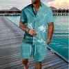 Tracce maschili da uomo hawaiano vacanza palma da pulsante pantaloncini estivi set spiaggia set da spiaggia hipster traccettaci