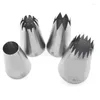 Baking Tools 4pcs #1A#1E#356#9FT Large Icing Piping Nozzle Russian Pastry Tips Cakes Decoration Set Stainless Steel Nozzles