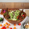 Bols salade en bois ensemble grand bol de service en bois acacia pour fruits 12,5 "gros avec ute