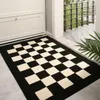 Mattor Vinter Rug Outdoor Mat Checkerboard Design Dörrmattor Tjock Hållbar hemmatta för kökssäng inomhusgolv Easy Clean Rug