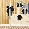 Wijnglazen 2 stks bruiloft Champagne cup set bruid en bruidegom zwart witte jurk fluiten rode goblet decoratieve koppels cadeau