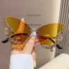 2024 Новые крупные рамные алмазные инкрустационные солнцезащитные очки для бабочек для женских высококачественных солнцезащитных очков, устойчивых