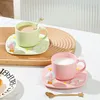 Mugs Creative High Beauty Cup Dish Set Three-dimensional Air Balloon Crown Ceramic Office Breakfast Milk Mug