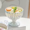 Skålar fin keramisk randig fruktsallad dessert skål färgglad konditory glass kopp eftermiddag te frukost mjölk bordsartiklar