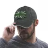 Basker Green Distressed Union Jack Cowboy Hat Golf Fashion Beach Caps Male Women's