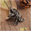 Pendant Necklaces Vintage Gothic Octopus Witch Figure Necklace For Men Women Hip Hop Punk Jewelry Drop Delivery Pendants Otzqi