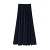 Francuski ciemnoszary drape na pół spódnica damska sprężyna i jesienna leniwa spódnica A-line odchudzka duża swingowa spódnica