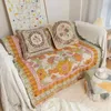 Manta europea de sofá country Bohemian Tapestry Flores Sala de estar de doble cubierta Decorativa Capas informales 240326