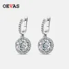 Boucles d'oreilles oevas 100% 925 argent sterling 11 * 11 mm boucles d'oreilles en diamant élevé à haut carbone pour femmes bijoux de mariage scintillant