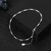 Anklets Orsa Jewels 925 Sterling Silver Perclip Blue Clear Tennis Chain Anklet For Women Foot Ankle Strs sieraden SSA01 L46