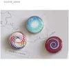 Spinning Top Desktop Decompression Toy Metal Circular Fidget Rotator Galaxy Star Luminous Finger Tip Spiral sfärisk rotation Top L240402