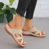 Talltor 2024 Summer Fashion Women's Shoes Hollowed-Out Wedge Sandaler korsar stor storlek utanför för att bära 41-43 Sandalias