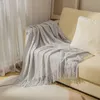 Simple Soild Knitted Blanket Decor Sofa Cover Blanket Fringe Thin Blanket Office Air Conditioning Blankets Summer Nap Blankets 240328