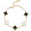 Vans Fashion Clover Fanjia High Edition 18k Four leaf Grass Five flower Necklace Bracelet Colorful Gold Agate Fritillaria Tiktok Live Online