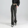 Женские джинсы Boliyae Slim Flare Женщины 2024 High Street Vintage Elasticty Bunders шика