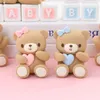 Fournitures de fête Rose Blue Bear Train Dolls Cake Decoration Birthday Topper Baby Boy Girl 1st Toppers Douche