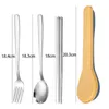 Dinnerware Sets 410 Stainless Steel Cutlery Set Durable Korean Style Portable With Storage Case Tableware Home School Kitchen