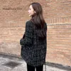 Womens Plaid 2024 Jackets Tweed Blazer Jacket Woman Winter Winter Coating Coating Vintage Designer Compley Coats Coats Heavy 221122 S S