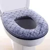 Couvre-siège de toilette Couvre de salle de bain moelleuse en peluche moelleuse pour chauffage d'hiver lavable coussin accessoire