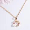 Naszyjniki wiszące 925 Sterling Srebrny Cute Flower Crystal Naszyjnik dla kobiet dziewczęta luksusowa biżuteria modowa hurtowa