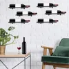 Kitchen Storage Wine Bottle Display Holder For Wall 6Pcs Metal Hangings Red Rack Home Pantry Cabinets Restaurants