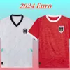2024 Maglie da calcio austriaca Euro Casa Red si mette via White Jersey Austria National Football Kits Kits Tops Tops Shirts Uniforms Tops