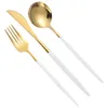 Forks Flatware Western Stainless Steel Cutlery Kit Tablewareポータブルスプーンディナーウェア