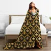 Blankets Baroque Damask Flannel Blanket Quality Super Warm Retro Print Throw Winter Camping Couch Chair Sofa Bed Funny Bedspread