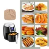 Papier de cuisine 50pc Air Fryer Douleurs de vapeur premium PAPIERS PAP PAP PAP PAPES STOCK STICK Ustensiles de boulange