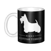 Mugs Customized Scottish Terrier Coffee Mug DIY Scottie Dog Ceramic Tea Milk Cup Outdoor Work Camping Cups And