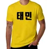 قمم دبابات الرجال SHINee Taemin Kpop Hangul Name Black T-Shirt T-shirts Therts Therts Trase Short Mens Pack Thirts Thirts Thirts