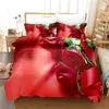 Bettwäsche Sets Rose Set weich bequemer König Home Textil Bettdecke Kissenbezug Dekbedovertrek 200x200 Valentinstagsbett