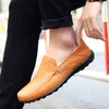 Lässige Schuhe echte Ledermänner Italiener Slipper Mokassin