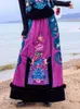 Skirts TIYIHAILEY 2024 Long Maxi Women Skirt Elastic Waist Winter A-line Patchwork Embroidery Corduroy Fur
